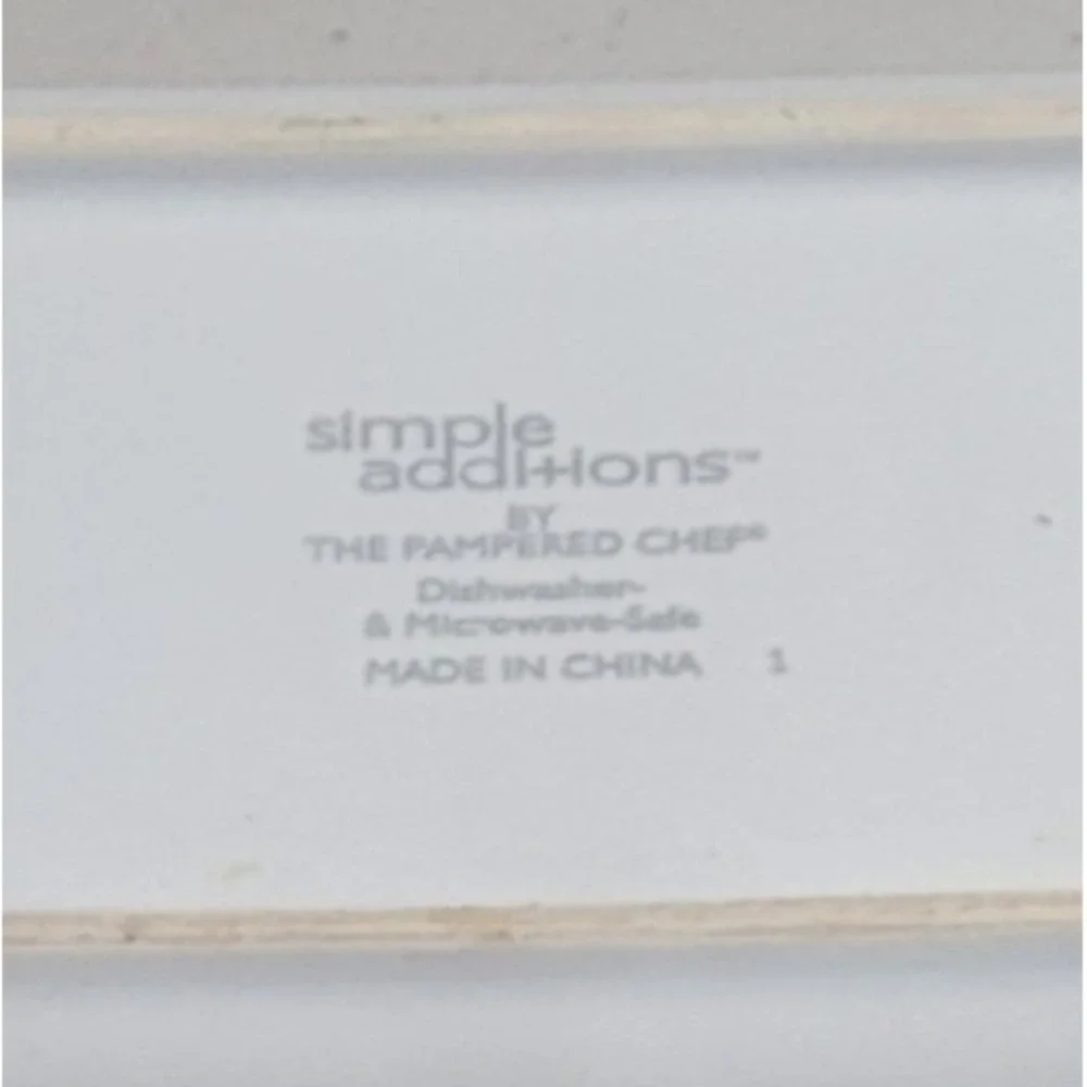 Pampered Chef Simple Additions Rectangular Platter White Ceramic Serving Tray